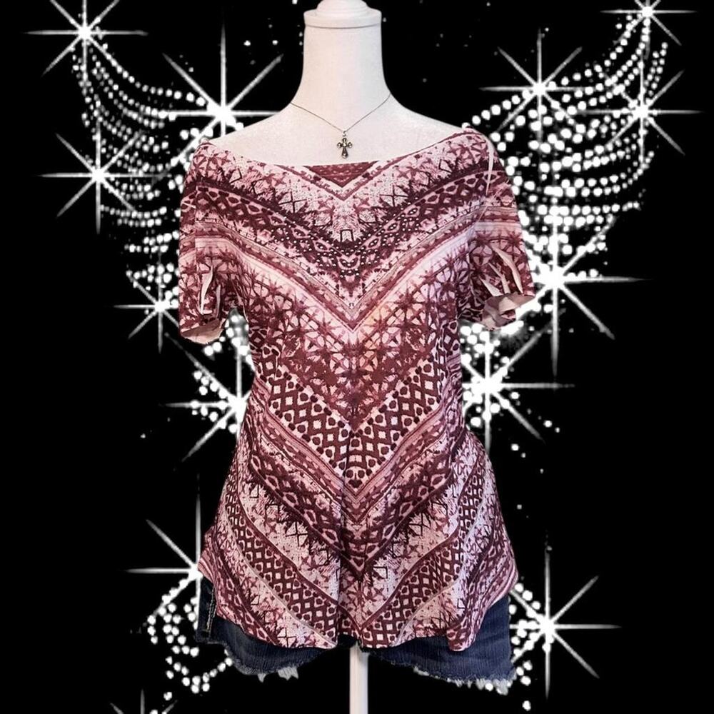 Dark crimson pink boho fairy grunge whimsical top